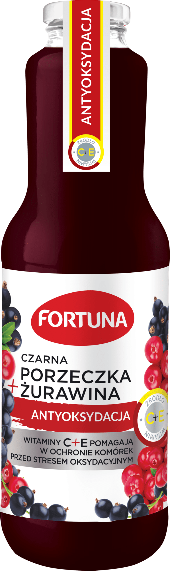 Fortuna Czarna Porzeczka zurawina - Blackcurrant with cranberries – Antioxidation 1l