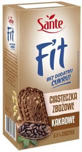 Sante Fit Cocoa Cereal Biscuits No Added Sugar 300g - Ciastka Zbozowe Kakaowe Benz Cukru