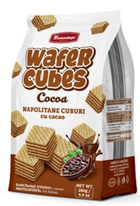 Napolitano Wafer Cubes W/ Cocoa Taste Franzeluta 280G