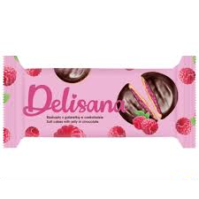 Delisana Biszkopty z Galaretka Malinowa Czekoladzie - Sponge Cakes with Raspberry in chocolate