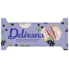 Delisana Biszkopty z Galaretka Czarna Porzeczka w bialej Czekoladzie - Sponge Cakes with Blackcurrant jelly in white chocolate