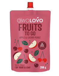 OwoLovo Greenyum Organic Smooth Apple and Cherry Purée
