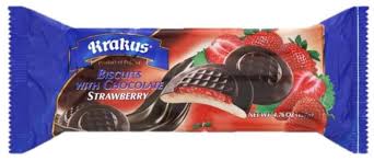 Krakus Biscuit With Chocolate Strawberry 135G
