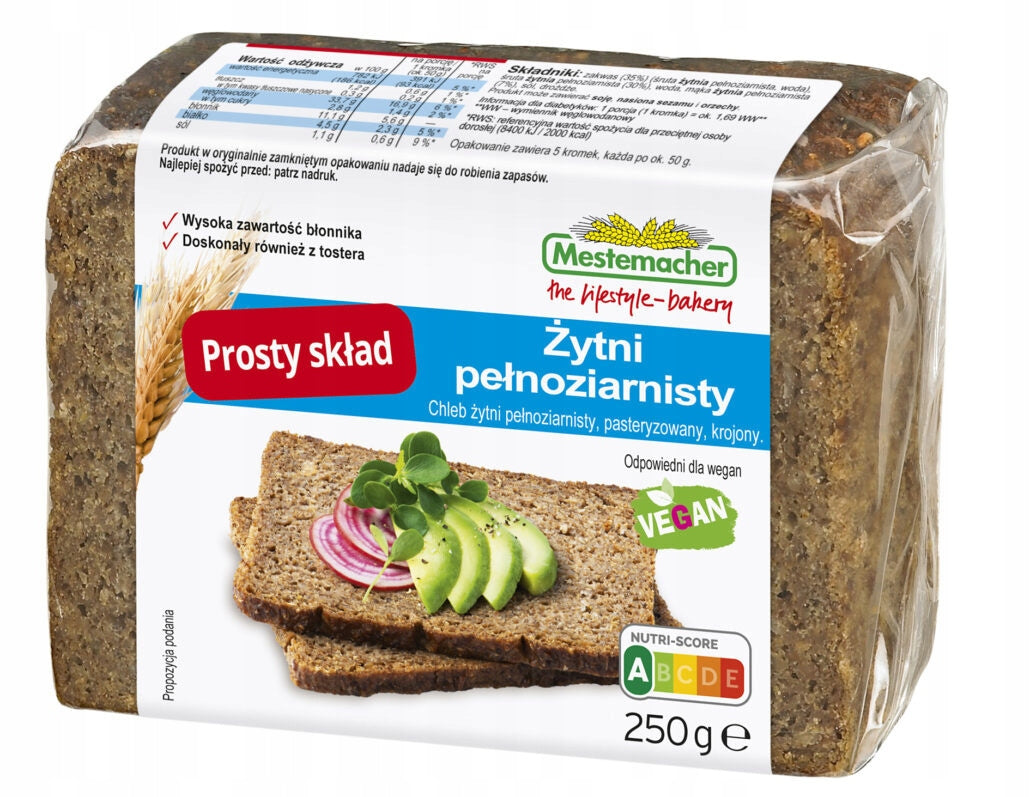 Benus Mestemacher Chleb Zytni 250g - Whole Grain Bread