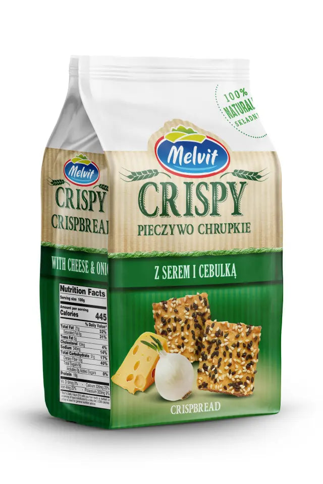 Melvit Crispy wheat crispbread with cheese and onion - Melvit Pieczywo chrupkie pszenne Crispy z serem i cebulką