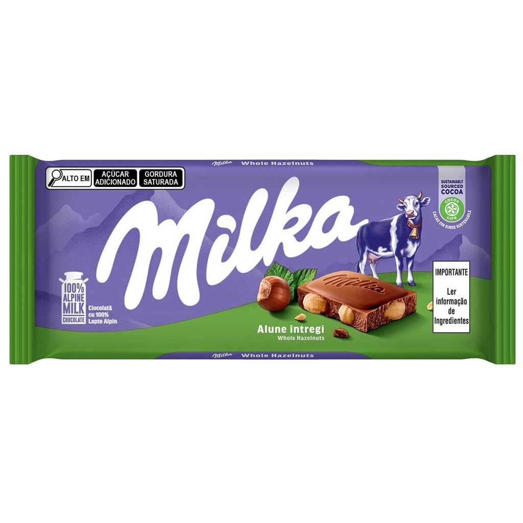 Milka Whole Hazelnut Chocolate Bar