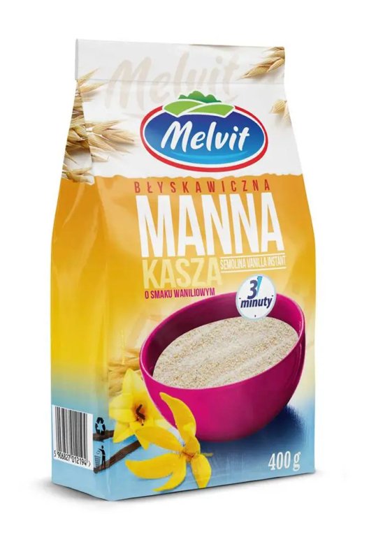 Melvit Semolina Vanilla Instant Grits - Polska Kasza Manna Blyskawiczna Waniliowa