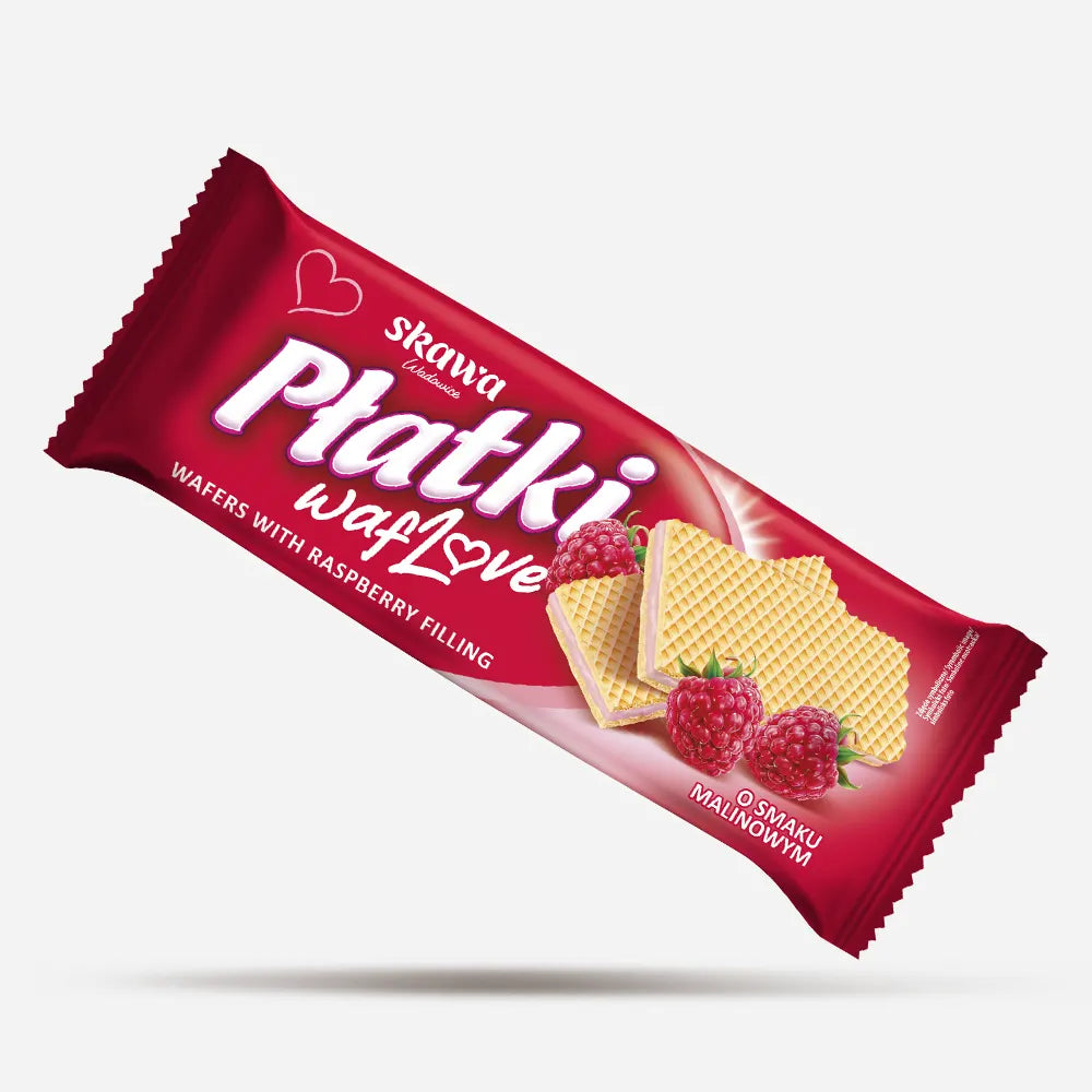 Skawa Platki Waflove Smak Malinowym - Wafers with Raspberry Filling