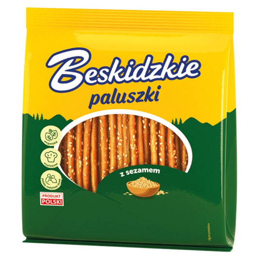 Aksam Paluszki Beskidzkie Z Sezamem - Salted Pretzels with Sesame 175g