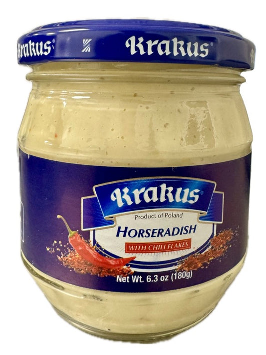 Krakus Horseradish with Chili Flakes - Chrzan Ostry z Platkami Chili 180 g