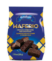 Krakus Waferio - Chocolate covered wafers with Cocoa Filling