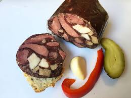 Salceson Ozorkowi Ciemny - Pork Tongue Headcheese with Beef Blood 1 Lb