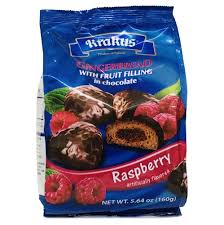 Krakus Gingerbread Raspberry Fruit Filling Covered in Chocolate 160g