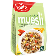 Sante Tropical Muesli Dates Pineapple Papaya 350g