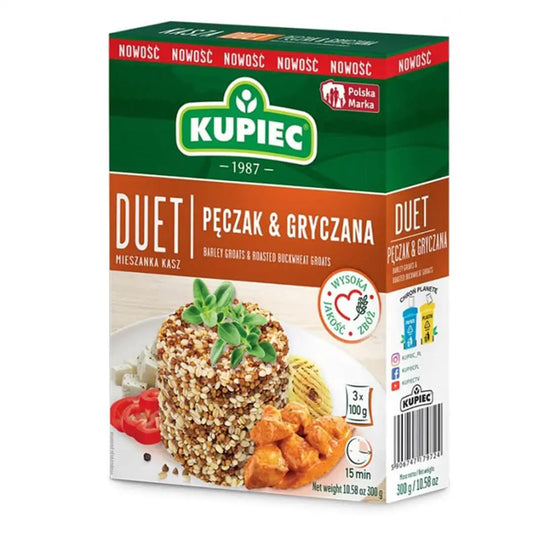 KUPIEC Duet Kasza Jęczmienna Pęczak i Kasza Gryczana- Buckwheat and Pearl Barley Groats