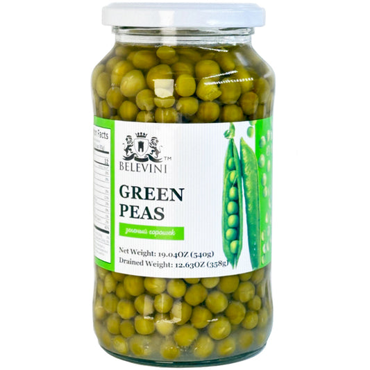 BELEVINI EXTRA LARGE GREEN SWEET PEAS IN JAR