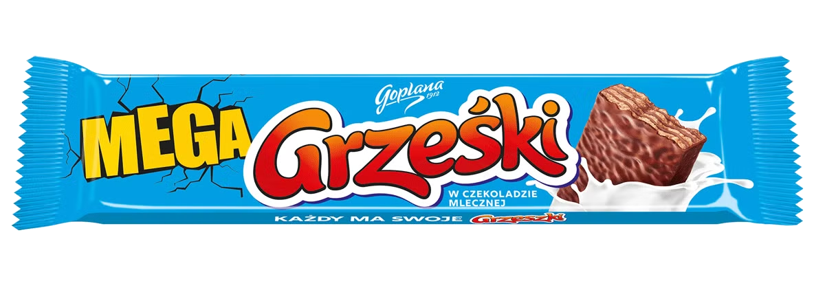 Goplana Grzeski Mega Milk Chocolate - Mega Grześki Kakaowe w czekoladzie mlecznej
