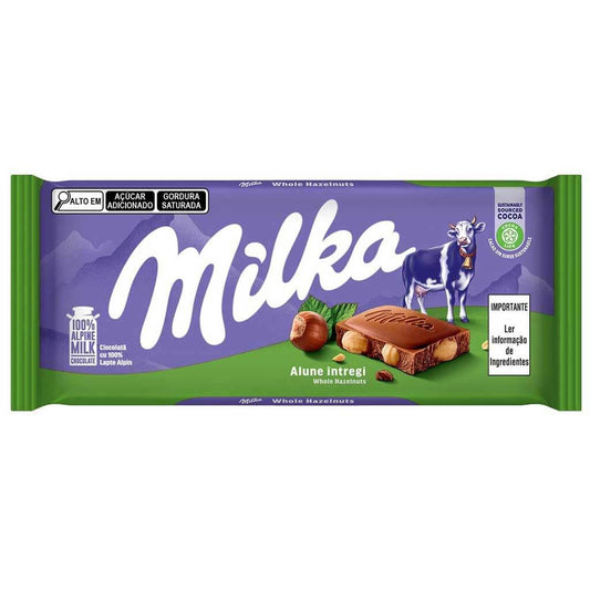 Milka Whole Hazelnut Chocolate Bar