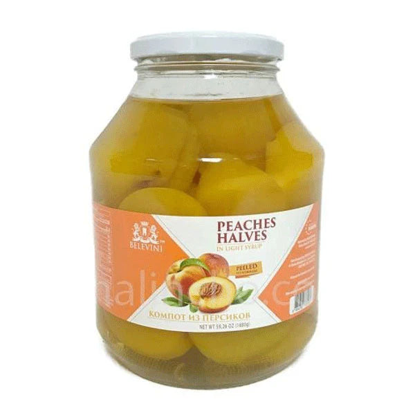 Belevini Compote Peach Halves – Light Syrup