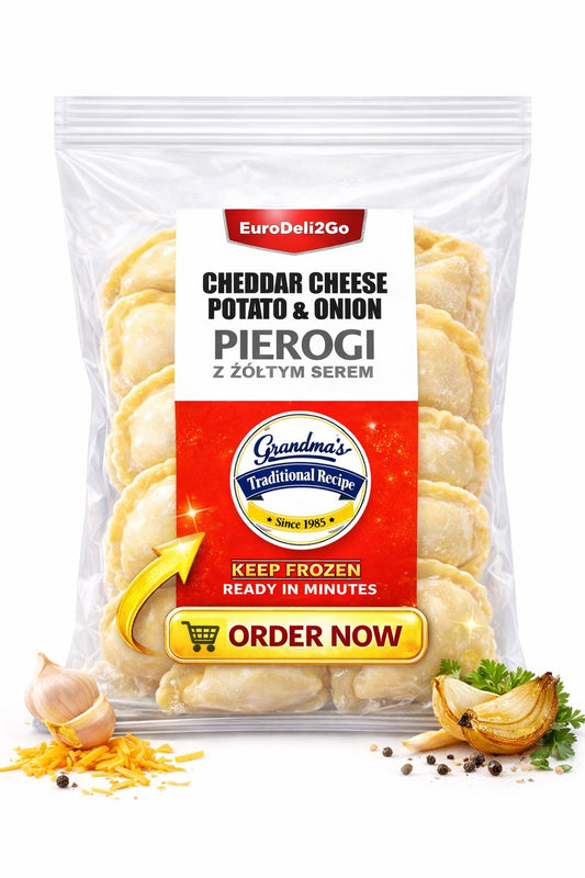 Pierogi with Cheddar Cheese and Onion  - Pierogi z Zoltym Serem