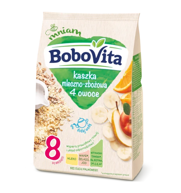 BoboVita Kaszka Mleczno- zbozowa 4 owoce- Milk and cereal porridge 4 fruits