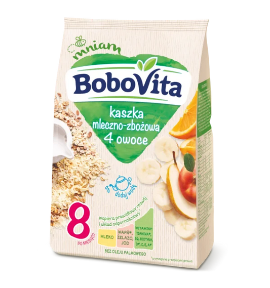 BoboVita Kaszka Mleczno- zbozowa 4 owoce- Milk and cereal porridge 4 fruits