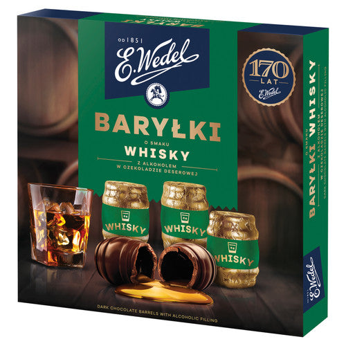 Wedel Barylki w czekoladzie deserowej Smak Whisky- Happy Barrels Whisky Flavour