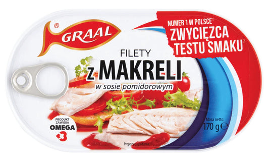 Filet z Makreli w Sosie Pomidorowym Graal - Graal Mackerel Fillets in Tomato Sauce - Eurodeli2Go