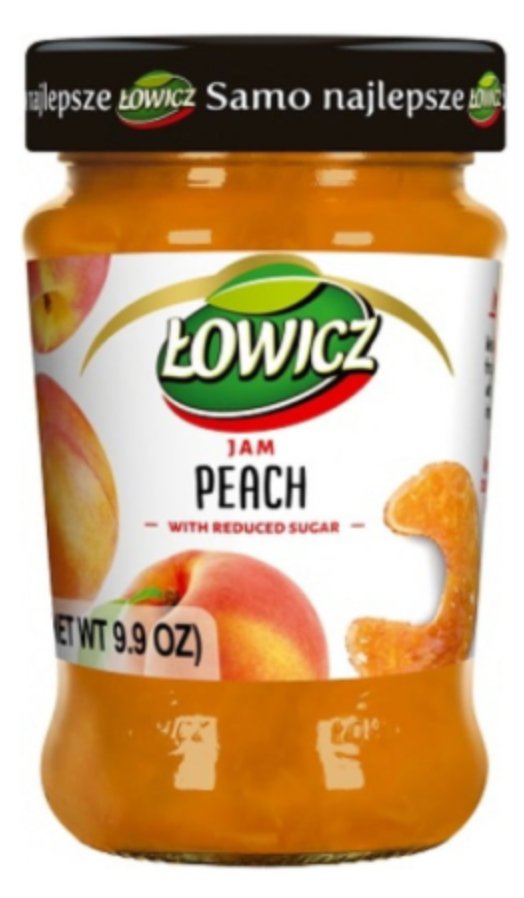 Lowicz Dzem Brzoskwiniowy - Reduced Sugar Peach Jam 280g