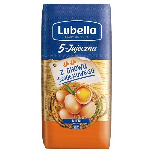 Polski Makaron 5 Jajeczny Lubella Nitki - Polish 5 Egg Cut Thread Pasta 250g