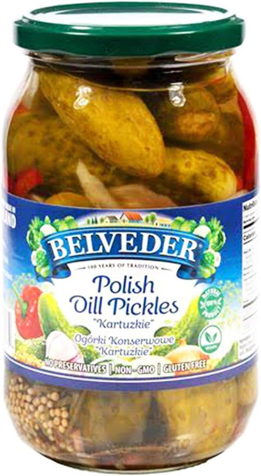 Polskie Ogorki Konserwowe Kartuskie - Polish Dill Pickles Kartuskie (32oz)