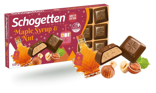 Schogetten Limited Winter Edition Maple Syrup &amp; Nut Chocolate 100g - Eurodeli2Go