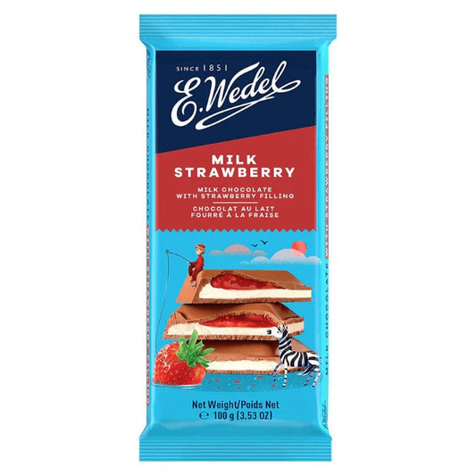 Wedel Classic Milk Chocolate With Strawberry Filling - Eurodeli2Go